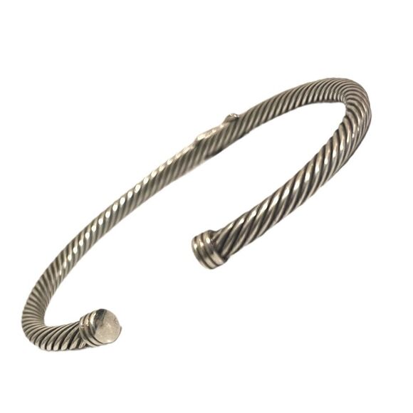 DAVID YURMAN X Station Bracelet in Sterling Silver with Pavé Diamonds |Size: M| - Picture 8 of 12